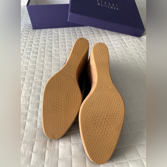 Stuart Weitzman Corkswoon Wedge Pump, Nice Blue, 10M US - Picture 4 of 13